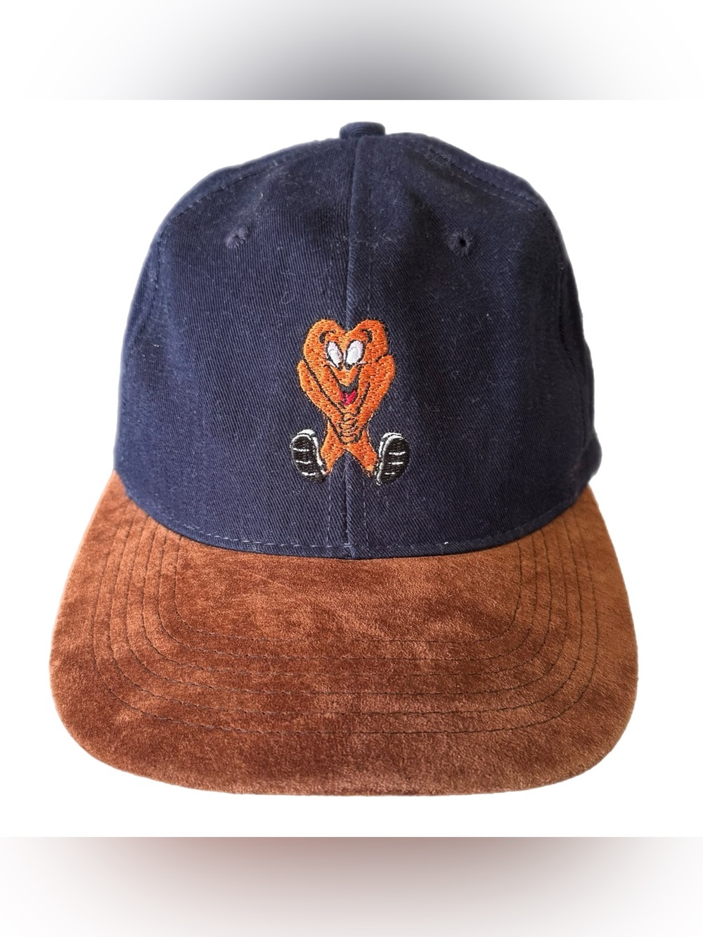 Vintage 90s Warner Bros Gossamer Looney Tunes Snapback Hat Cap Suede Brim USA